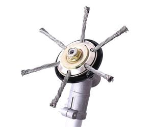 Cepillo profesional para desbrozadora de malezas, potentes tijeras rotativas, cortacésped con cepillo de rueda duradero de alambre de acero, orificio de 25,4 mm, cepillo de alambre para desbrozadora
