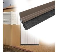 cepillo puerta entrada 1 pieza cepillo para puerta barrido inferior 20 30 40 50 MM altura de cerdas expuestas, cepillo burlete PVC para puerta doméstica(Brown,H 50 MM L 80 CM)