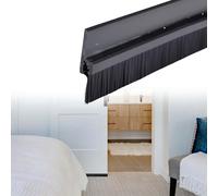 cepillo puerta entrada Kit de sello de cepillo para puerta, 2 piezas, barrido inferior de puerta con base de 28 mm de altura, burlete de cepillo gabinetes(Black,H 30 MM L 70 CM)
