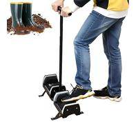 Cepillo rascador de botas resistente, herramienta de eliminación de barro de cerdas rígidas de doble cara, base estable para granjas y jardines al aire libre