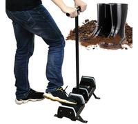 Cepillo rascador de botas resistente, herramienta de eliminación de barro de doble cara con mango de agarre de base fija para limpieza al aire libre