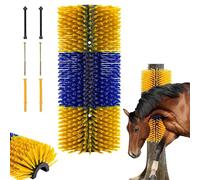 Cepillo rascador para caballo, vaca, cepillo rascador para animales de granja, cepillo de masaje de caballos con 4 tornillos, cepillo universal de nailon para rascar, cepillo de masaje para oveja,
