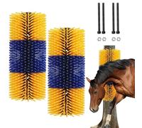 Cepillo rascador para ganado, paquete de 2 unidades, eficaz cepillo semicircular para caballos y vacas - Rascador de espalda de caballos para animales satisfechos - Ideal para el cuidado de los