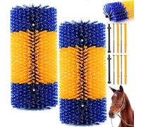 Cepillo rascador semicircular para ganado, oveja, caballos, cerdo, equine Scratcher, universal, nailon, alfombrilla de masaje, cepillo para el cuidado del pelaje (17,4 x 7,87 pulgadas, pieza, 2)