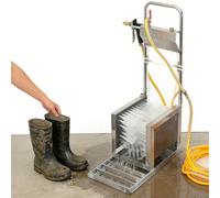 Cepillo raspador de zapatos de acero inoxidable con manguera de pulverización de agua, limpiador de botas para quitar barro, limpiador de botas al aire libre para jardín, garaje