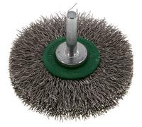 Cepillo redondo 70x14 mm Eje de 6 mm Alambre de acero inoxidable 0,3 mm Corrugado