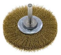 Cepillo redondo 70x14 mm Eje de 6 mm Alambre de latón 0,2 mm Corrugado