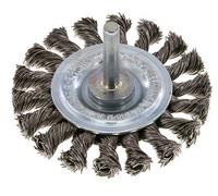 Cepillo redondo 75x12 mm Eje de 6 mm Alambre de acero inoxidable 0,5 mm 18xTrenzado