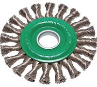 Cepillo redondo de acero inoxidable trenzado 125X14 mm Ubicación Agujero 22,2 mm