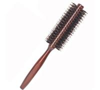 Cepillo redondo de cerdas de jabalí pequeño y redondo natural para cabello fino o corto 21, 8 x 4, 4 cm portátil y eficaz para el cuidado del cabello.