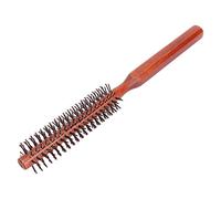 Cepillo redondo para cabello corto, cepillo para peinar el cabello, rodillo para rizar, cepillo para el cabello, cepillo de madera pequeño, herramienta de peinado de madera