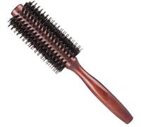 Cepillo redondo para secado, cepillo de pelo redondo de cerdas de jabalí, pelo de nylon con rodillo para flequillo, cabello fino, rizado, para secar, peinar, rizado (Medium)