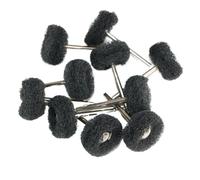 Cepillo rotatorio de 1 pulgada, 10 piezas, rueda lijado, pulido y abrillantado for herramientas, accesorios fieltro lana redondo 25 mm(10pc black,With 2.35mm shank)