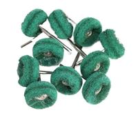 Cepillo rotatorio de 1 pulgada, 10 piezas, rueda lijado, pulido y abrillantado for herramientas, accesorios fieltro lana redondo 25 mm(10pc green,With 3mm shank)