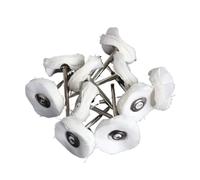 Cepillo rotatorio de 1 pulgada, 10 piezas, rueda lijado, pulido y abrillantado for herramientas, accesorios fieltro lana redondo 25 mm(10pc white cloth,With 2.35mm shank)