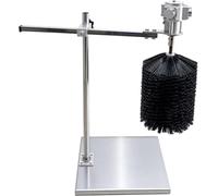 Cepillo rotatorio para automatización industrial con accionamiento neumático y cerdas de nailon antiestáticas. Ajuste el flujo de aire para variar la velocidad de rotación según necesite para tareas