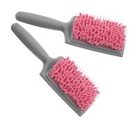 Cepillo Secador de Pelo Desenredante de Esponja 2 Piezas Plástico Rosa | Peine Absorbente de Secado Rápido, Masaje Ligero, para Cabello y Cuero Cabelludo, Viajes y Retoques