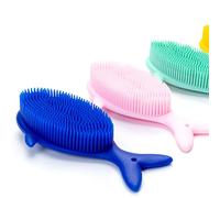 Cepillo sensorial para niños o autismo, exfoliante corporal de silicona suave, cepillos de terapia, cepillo de ducha para mascotas (negro con aguja)