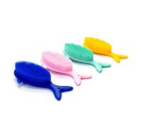 Cepillo sensorial premium para niños o autismo,Depurador corporal de silicona suave,Cepillos de terapia para sala sensorial,Cepillo de baño para ducha para mascotas (4 piezas (ballena))