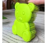 Cepillo sensorial premium para niños o autismo,Depurador corporal de silicona suave,Cepillos de terapia para sala sensorial,Cepillo de baño para ducha para mascotas (oso-verde)