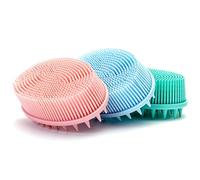 Cepillo sensorial premium para niños o autismo,Depurador corporal de silicona suave,Cepillos de terapia para sala sensorial,Cepillo de baño para ducha para mascotas (3 piezas (con púas))