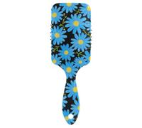 Cepillo suave Art Deco de margaritas azules fluorescentes para cabello rizado para hombres diseñado para cabello corto con mango ergonómico para cabello rizado