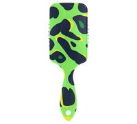 Cepillo suave con estampado de piel de leopardo verde césped negro para secado con secador de pelo diseñado masaje del cuero cabelludo para cabello corto con mango ergonómico para cabello