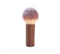 Cepillo suave para polvo de uñas para limpieza de polvo acrílico, plumero de manicura esponjoso con diseño de soporte vertical, herramienta portátil de cerdas de fibra para salón y hogar DIY (marrón)