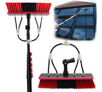 Cepillo telescópico de limpieza de ventanas de 3 a 11 m, limpiador extensible para techos de invernadero, panel solar y limpieza fotovoltaica, 9 m/30 pies/3.6 m/12 pies