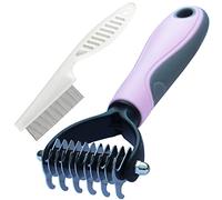 Cepillo y Peine Antipulgas Perro y Gatos, Peines de Rastrillo Para Perros Pelo Largo y Corto,Elimina el Pelo no Deseado de las Mascotas y Desata los Nudos Para Reducir la Caída del Cabello (S, Rosa)