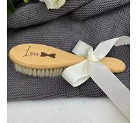 Cepillo Y Peine De Madera Personalizados Para Recién Nacidos, Cepillo De Pelo Personalizado Para Bebés Con Nombre Grabado, Regalo De Baby Shower(Wool brush)