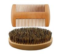 Cepillo Y Peine Para Barba De Hombre, Kit De Cepillo Y Peine Para Barba Y Bigote Con Cerdas Naturales De, Accesorios de Estilo y Aseo Personal de Viaje para Uso Diario en Casa