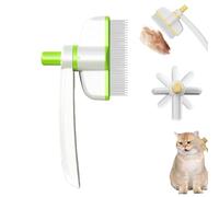 Cepillo zen para gatos,Actualizar la depilación de perros y gatos con botón de liberación,Elimina el dolor alivia el dolor Peine de mascotas autolimpiante (Green)
