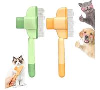 Cepillo Zen para Gatos, Peine para Gatos Zenbrush, Cepillo de Aseo Autolimpiable para Mascotas Zen Brush, Cepillo de Aseo para Gatos y Perros para Masajear y Limpiar el Pelo (Green+yellow)
