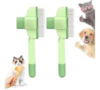 Cepillo Zen para Gatos, Peine para Gatos Zenbrush, Cepillo de Aseo Autolimpiable para Mascotas Zen Brush, Cepillo de Aseo para Gatos y Perros para Masajear y Limpiar el Pelo (Green 2 pcs)