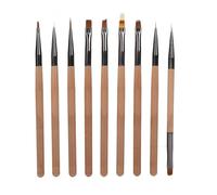 Cepillos de arte de uñas Consejos de gel de gel Gel Builder Design Herramientas de pintura para el salón Home Use Café translúcido 9pcs