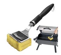 Cepillos de barbacoa para limpiador de parrilla, removedor de cabezal reemplazable con raspador, cepillo de parrilla de acero inoxidable, para el hogar, camping, ahumador, gas, carbón, parrilla
