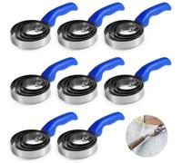 Cepillos de caballo con agarre cómodo para cabra, caballo, perro, mascota, vaca, 8 cepillos de curry para caballo, peines reversibles de acero inoxidable, cepillos de metal de 4 anillos