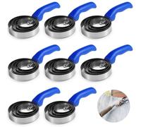 Cepillos de caballo raspadores, 8 peines de curry de caballo, peines reversibles de acero inoxidable, cepillos de curry de metal de 4 anillos, con agarre cómodo para vaca, oveja, cabra, perro, mascota