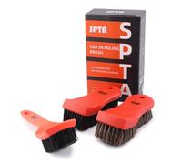 Cepillos de crin, SPTA 4 pzs cepillos zapatos, cepillo cuero y textil de coche, para salpicadero de coche, ruedas, asientos de coche, alfombrilla de pie y otras áreas pequeñas