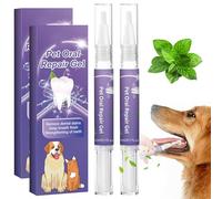 Cepillos de dientes de gato, gel de reparación oral de mascotas de 2 piezas, 20g de gel de reparación oral de mascotas para perros gatos gatos menta respiración de menta ambientación de dientes remo