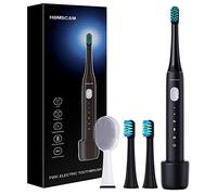 Cepillos de Dientes Electricos, HOMSCAM Cepillo de Dientes Sonico, IPX7 Impermeable Cepillo Electrico Dientes con 5 Modos, Carga 4 Horas por 30 Días, 3 Cabezas de Cepillo, 1 Cepillo de Limpieza Facial