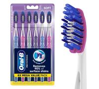 Cepillos de dientes Oral-B 3D White Pro-Flex suaves (6 unidades)
