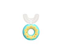 Cepillos de dientes para niños en forma de U, cepillo de dientes de entrenamiento manual de silicona, limpieza integral envolvente de 360 ° (para niños de 2 a 6 años) cepillos de dientes para niños (amarillo)