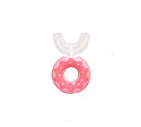 Cepillos de dientes para niños en forma de U, cepillo de dientes de entrenamiento manual de silicona, limpieza integral envolvente de 360 ° (para niños de 2 a 6 años) cepillos de dientes para niños (rojo)