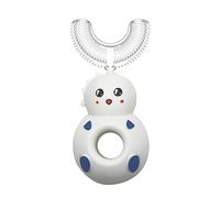 Cepillos de dientes para niños en forma de U, cepillo de dientes de entrenamiento manual de silicona, limpieza integral envolvente de 360 ° (para niños de 2 a 6 años) cepillos de dientes para niños (blanco)