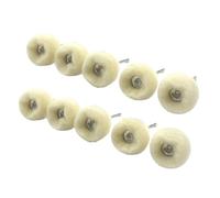 Cepillos de disco de alambre, Ruedas de pulido de tela de algodón y lana | Multicolor, 10 piezas, vástago de 2,35 mm: for pulir joyas con herramientas rotativas(Dark yellow)
