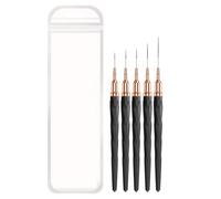 Cepillos De Forro Para 5pcs - Herramienta De Dibujo De Uñas Con Puntas De Nylon | Juego De Pinceles De Pintura De Línea Larga | Kit De Diseño De Gel UV | Bolígrafo Detallado Fino Para Polaco Acre