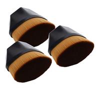 Cepillos de la Base Líquida de Maquillaje de 3pcs: Pinceles Cosméticos de Rubor Plano para una Aplicación de Maquillaje Impecable (BLACK)
