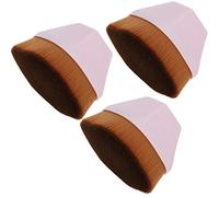 Cepillos de la Base Líquida de Maquillaje de 3pcs: Pinceles Cosméticos de Rubor Plano para una Aplicación de Maquillaje Impecable (PINK)